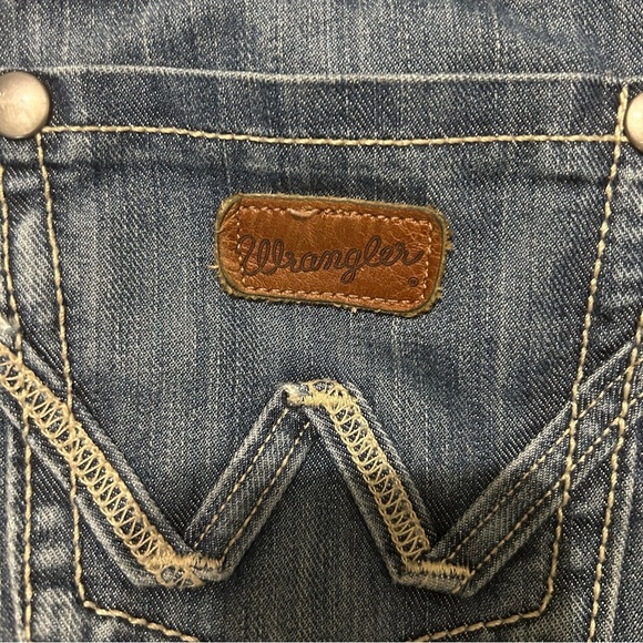 Wrangler Low Rise Bootcut Jeans 5/6 x 34 Blue Contrast Stitch Denim - Picture 6 of 16